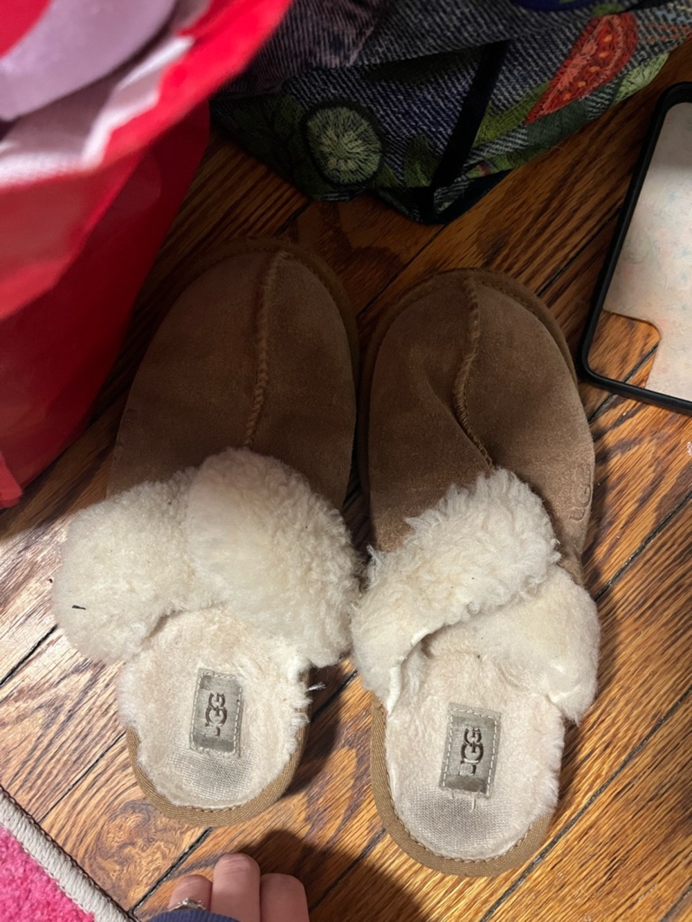 UGG Chestnut Sheepskin Slip-On Slippers
